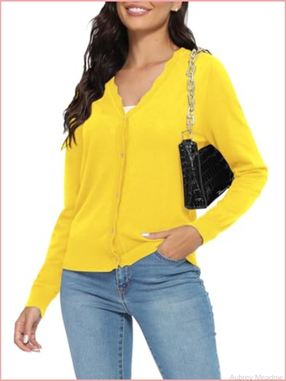 Long Sleeve Open Front Cardigan Lightweight V-Neck Button Down Knit - Picture 2 of 6